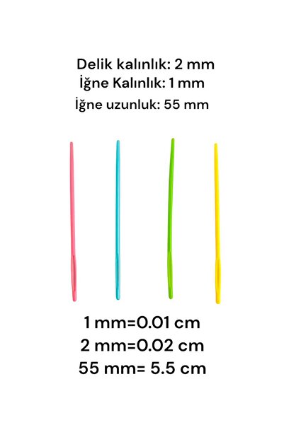 Zedhobi 20 Adet 5.5 Cm Boyutlarında Ince Karışık Plastik Mini Yün Boncuk Iğne...