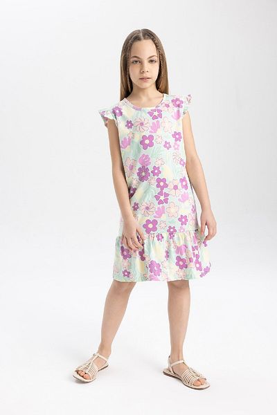 DeFacto Rochie pentru fete cu mâneci cu jumătate de flori C2962A824SM