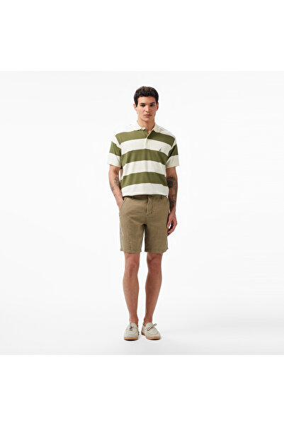 Nautica Erkek Yeşil Slim Fit Keten Şort