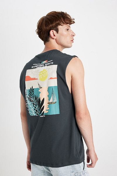 DeFacto Boxy Fit bedrucktes Tanktop mit Rundhalsausschnitt C5046AX24HS