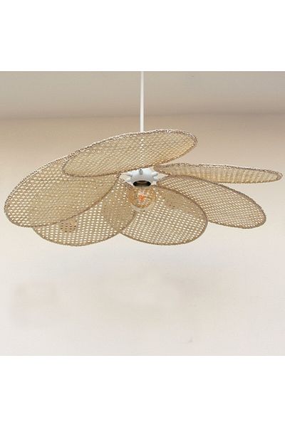 Mylamp Daisy White Natural Hazeran 75 cm Chandelier 30 cm