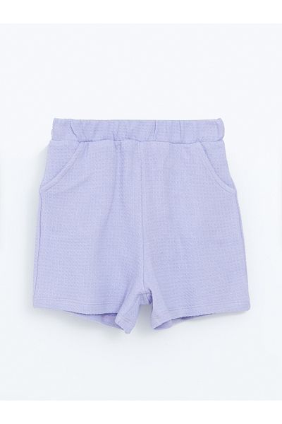 LC Waikiki Elastic Waist Textured Girl's Shorts