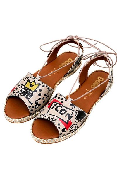 Dogo Women's Vegan Leather Multicolor Lace-Up Sandals - Icon Design