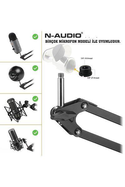 N-audio Rp-7 36cm Podcast Acrobat Table Mounted Mic Stand