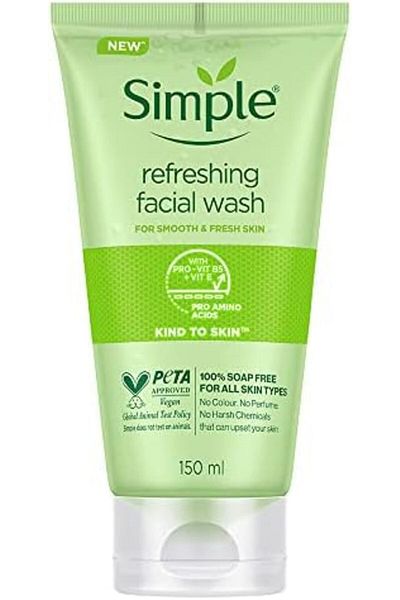 Simple Refreshing Facial Wash, Make-Up Remover With Pro-Vitamin B5