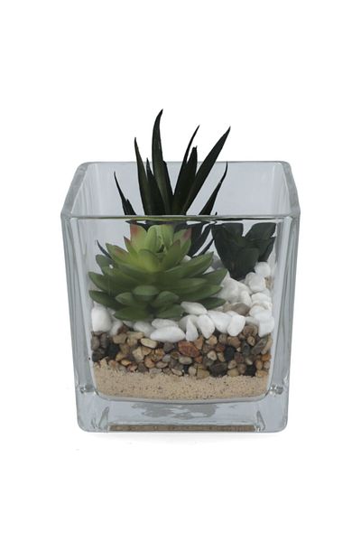 Atmosphera Lightweight Realistic Flat Base Compo Artificial Plant Multicolor