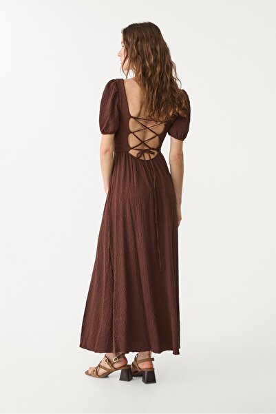 Stradivarius Flowing maxi dress with cross back