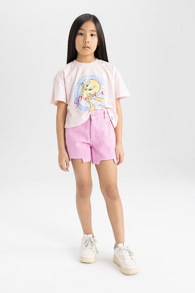 DeFacto Looney Tunes Girls T-Shirt - Crew Neck, Short Sleeve C4825A824Sm