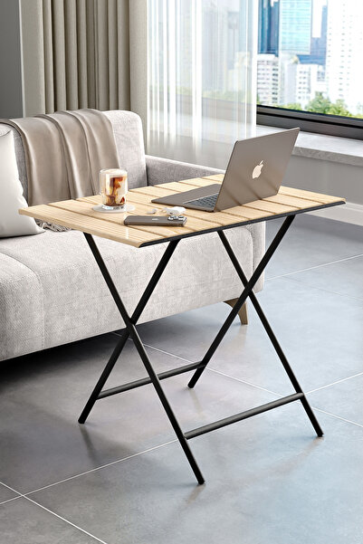 Bino Çalışma Masası Metal Ayaklı Ders Çalışma Masası Ahşap Masa Kamp Masası M...
