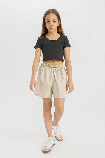 DeFacto Girls' Crew Neck Slim Fit T-Shirt - C4510A824Sm