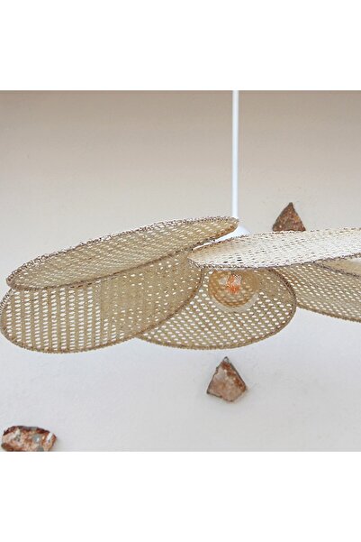 Mylamp Papatya Beyaz Doğal Hazeran 75 cm Avize 30 cm