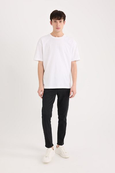 DeFacto Carlo Skinny Fit Extra Slim Fit Κανονική μέση Extra Skinny Leg Μαύρο τζιν παντελόνι S2285az24au