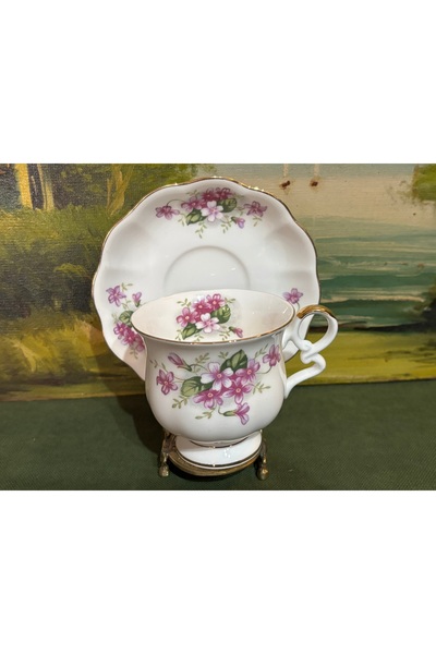 tayfuntufan antika koleksiyon royal ascot - charming violet çay kahve fincanı