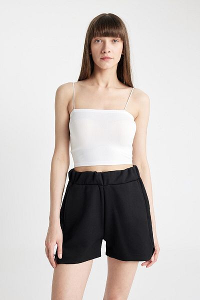 DeFacto Λεπτό λουράκι Crop Cotton White Inner Tank-fall In Love Y2249az24au