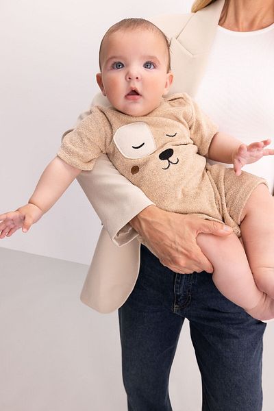 DeFacto Newborn Baby Boy Romper - Short Sleeve, Terry Cloth C5080a524sm