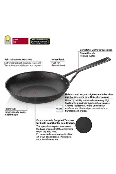 KELA Keck Lang Ruvido black iron frying pan 28cm