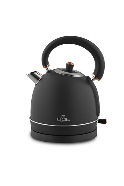 Berlinger Electric Kettle Water Cooker 1.7 L Stainless Steel Inner Black Rose Collection