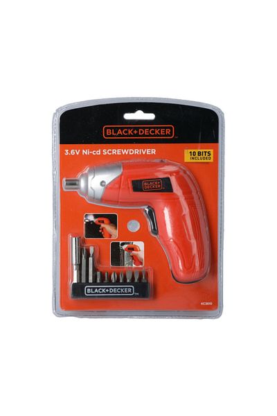 Black&Decker 3.6V Li-Ion Cordless Power Screwdriver Kit with 10-Piece Bit