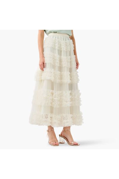 2Xtremz 2Xtremz Ruffle Detail Maxi Skirt with Elasticated Waistband