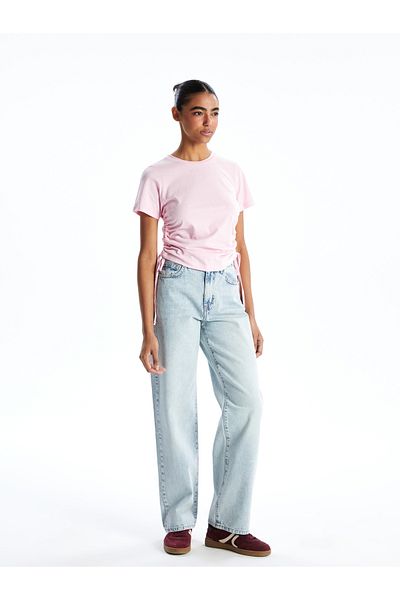 LC Waikiki Damen-T-Shirt mit Rundhalsausschnitt