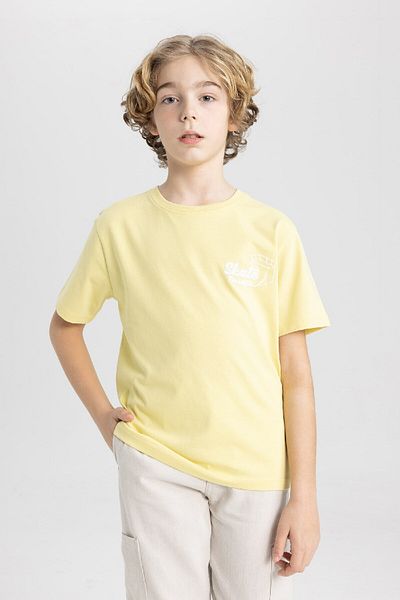 DeFacto Boy's Crew Neck Printed Short Sleeve T-Shirt C3298a824sm