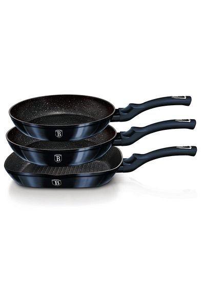 Berlinger Aquamarine Metallic Line 3-piece marble surface pan set