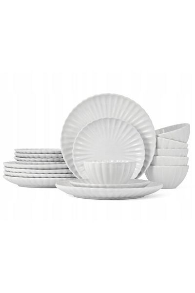 Tavola PEARL porcelain plate set 18 pcs white