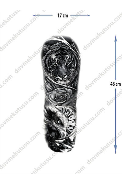 pivok Geçici Kol Kaplama Dövme – Aslan Ve Kartal Motifi Ile Güç, Asalet Ve Özgürlüğün Sembolü!(STICKER)