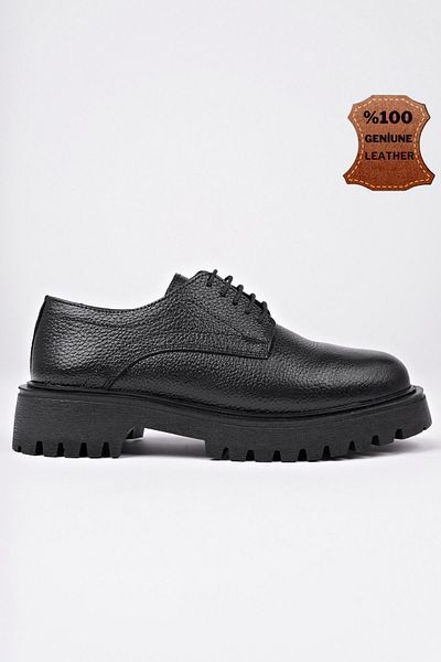 MUGGO Blanca Lace-Up Γνήσιο δέρμα με χοντρή σόλα καθημερινά casual μοκασίνια γυναικεία loafer παπούτσια