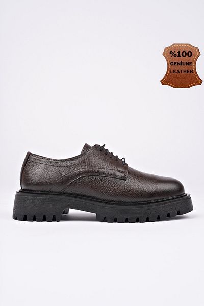 MUGGO Blanca Lace-Up Γνήσιο δέρμα με χοντρή σόλα καθημερινά casual μοκασίνια γυναικεία loafer παπούτσια