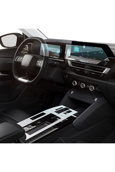 ael-tech Citroen C4 Max 2025 Compatible Digital Instrument, Navigation and Protector Set of 3