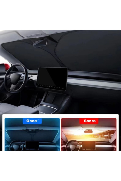 YENİTECH Evrensel Araba Güneşliği UV Koruma Isı Önleyici Oto Gölgelik Araç İçini Serin Tutan Güneş Koruyucu