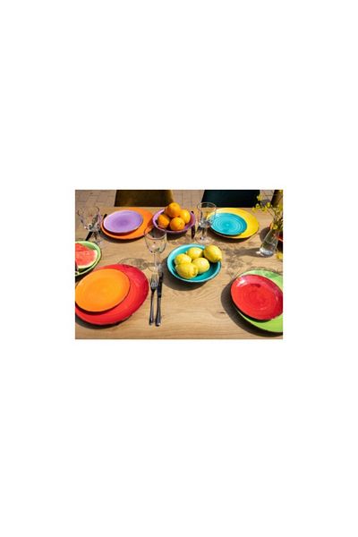 Tavola Dinner Set 18-piece Colorat Farfurii Dining Set Plate Set Ceramic Dishwasher Microwave Safe