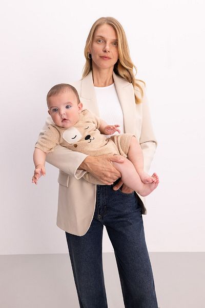 DeFacto Newborn Baby Boy Romper - Short Sleeve, Terry Cloth C5080a524sm