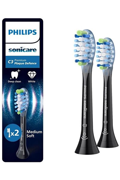 Philips Hx9042/88 Sonicare Premium Plak Savunması 2'li Diş Fırçası Başlığı Siyah