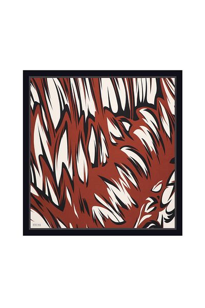 Bursa İpek Burgundy Nilsu Pattern Twill Silk Scarf