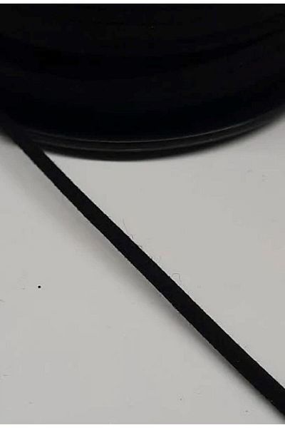 PASAMİA Essential of Elegant Designs: 6 mm Black Suede Rope (2 Meters)