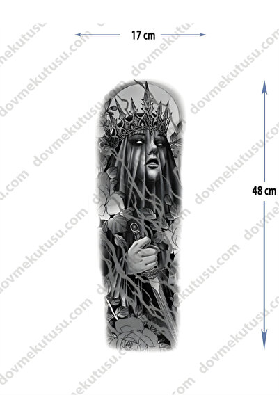 pivok Geçici Kol Kaplama Dövme – Taç Ve Melek Motifi Ile Kraliyet Geçici Dövm...