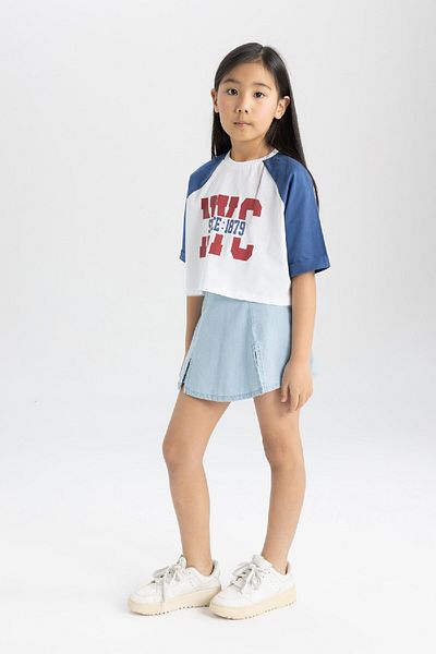 DeFacto Fustă pantaloni scurti de jeans pentru fete Z7690A624SM
