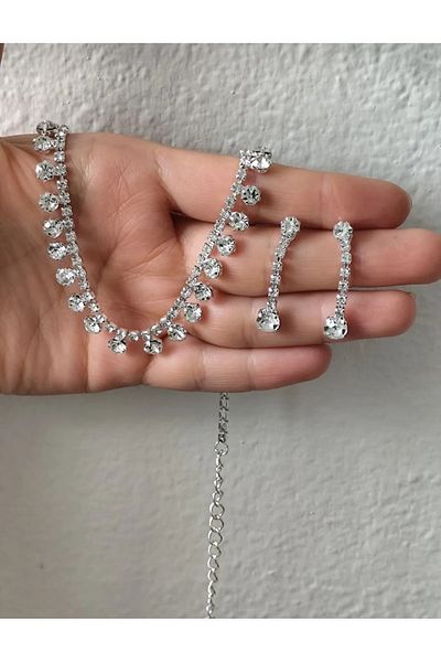 Mihra Aksesuar Necklace Earrings Set