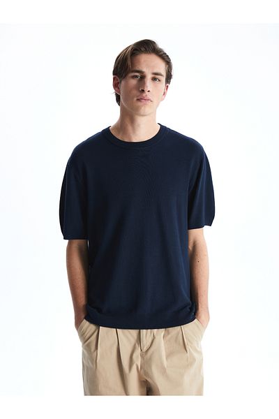 LC Waikiki Strickpullover für Herren mit Rundhalsausschnitt und kurzen Ärmeln