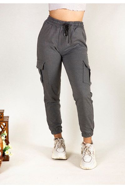 EXSPORT Pantaloni de sport unisex cu buzunare, afumati