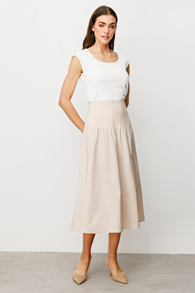 ON TRİKO Beli Dikiş Detaylı Midi Boy Etek 54206-25K