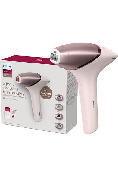 Philips لوميا IPL | إزالة الشعر | سلسلة 9000 | تقنية سينس آي كيو | BRI958/60 | وارتفع الذهب