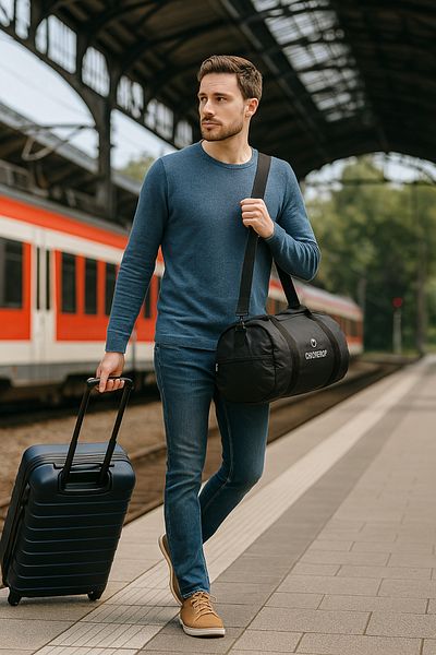 QUİCKPREP Geantă neagră pentru sport și călătorie Quickprep |   Geantă de antrenament impermeabilă cu curea de umăr