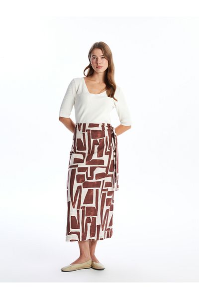 LC Waikiki Patterned Women's Skirt with Zipper Waist