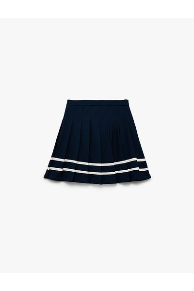 Koton Pleated Color Block Mini Skirt