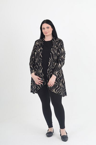GNR Glitter Patterned Large Size Combed Cotton Cardigan Inside and Outside Set