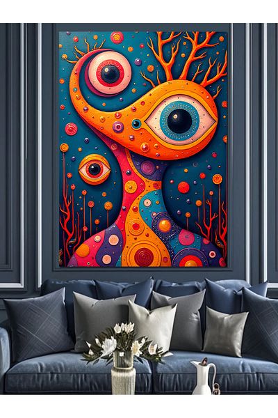 Tablomega Pânză decorativă cu creatură abstractă colorată - pictură din lemn MDF