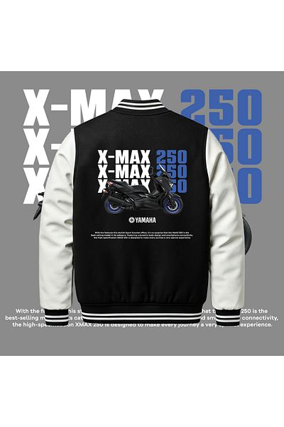 Edizen Unisex Oversize Yamaha XMAX 250 Premium Bomber College Μπουφάν 100% βαμβάκι